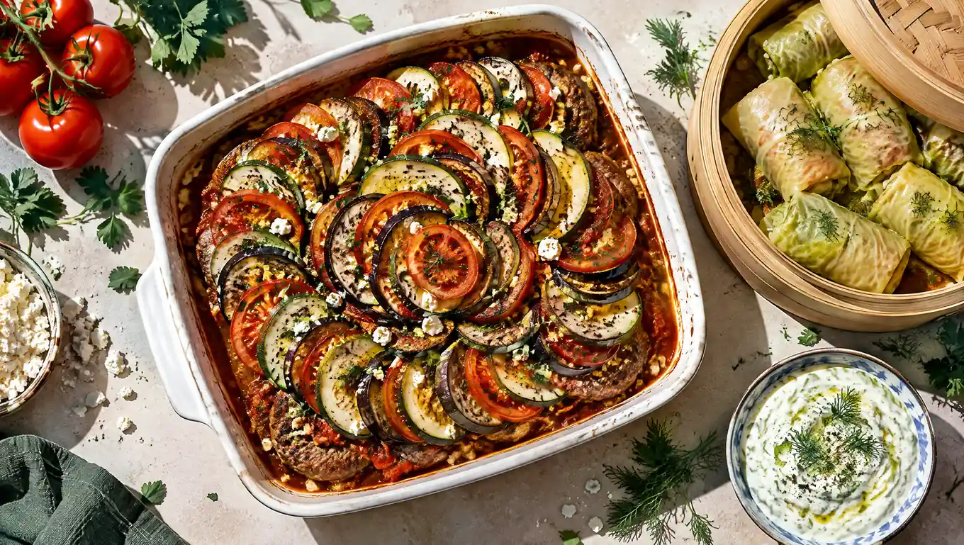 Блюда из фарша индейки: запеканка с овощами, голубцы на пару и соус к фрикадельками