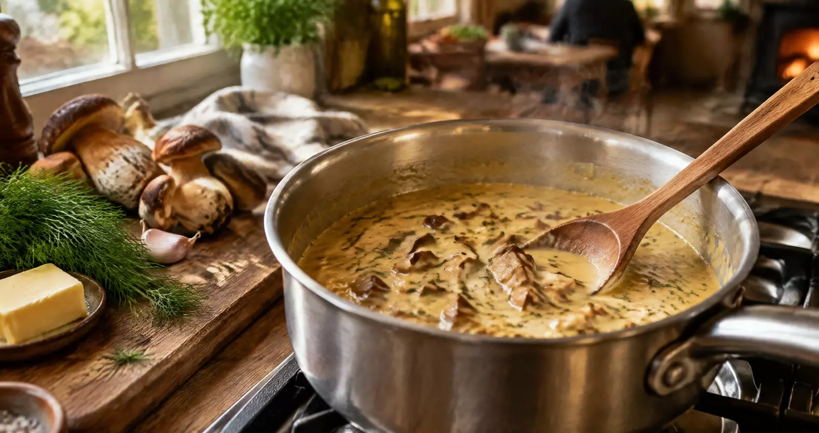 Как приготовить сливочный соус из белых грибов к мясу и пасте